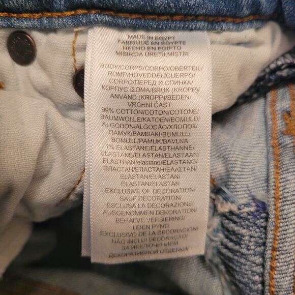 Polo Ralph Lauren Jeans Girl Large 12-14 Chrystie Kick Flare Crop Raw Hem Blue - Picture 7 of 10